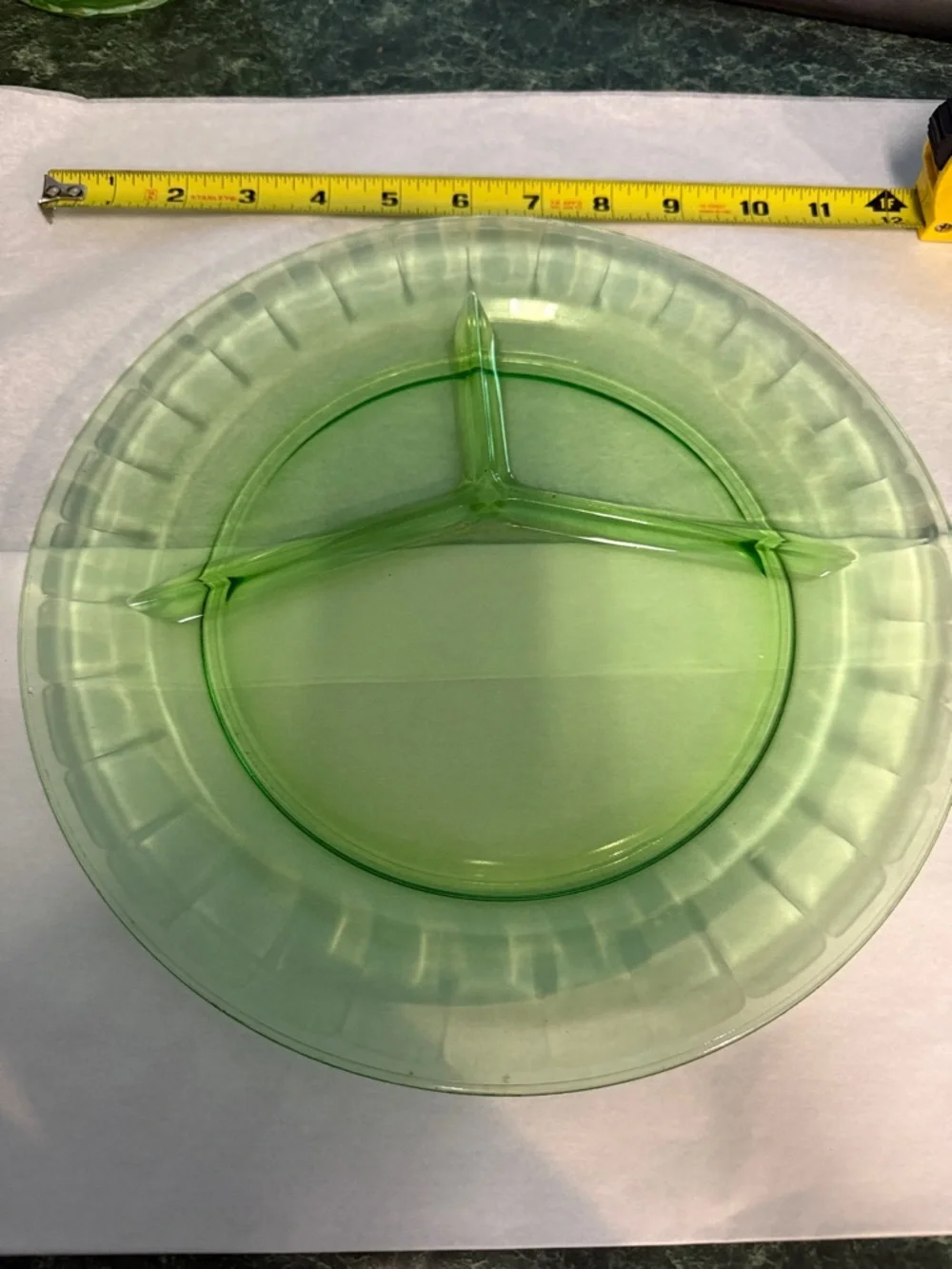 10 1/2 inch Uranium divided glass plate